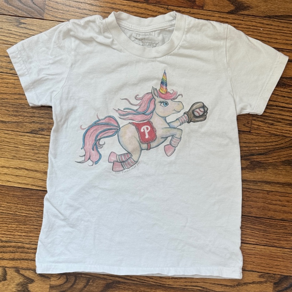 Tiny Turnip Philadelphia Phillies Unicorn Tee Shirt S (6-8)